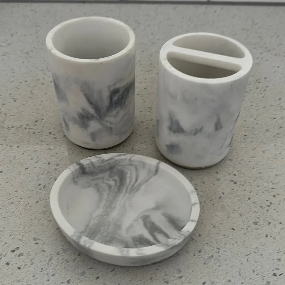 Faux marble bathroom set